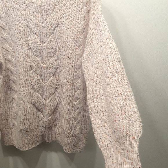 ADY P Chunky Sweater Knitted Braided Longsleeve Crewneck Light Pink Size L - Picture 5 of 14